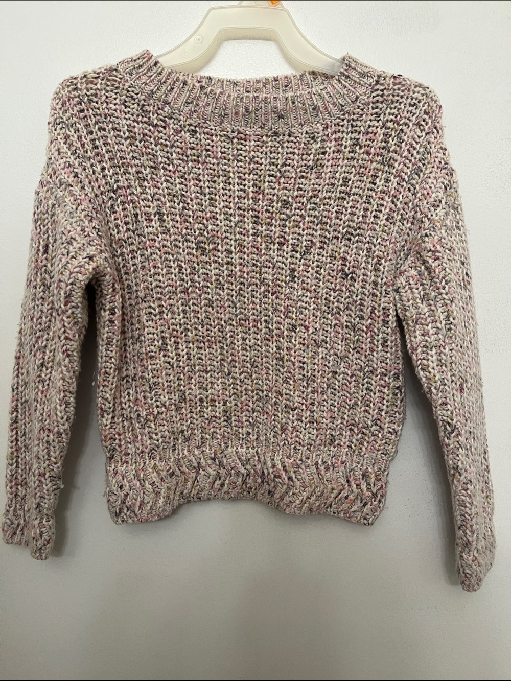 Arizona Jean Company Pink & Cream Marled Crewneck Sweater